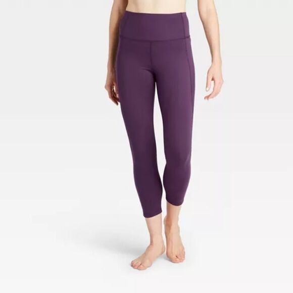 Pants - Womens High Rise 7/8 Purple Leggings with Pocket New